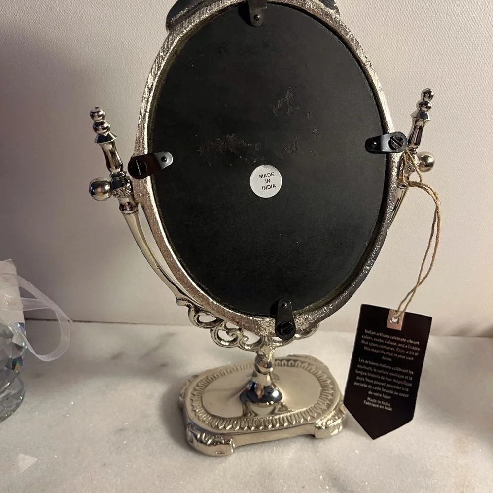 Antique style Cast metal silver Vanity adjustable 10” India
